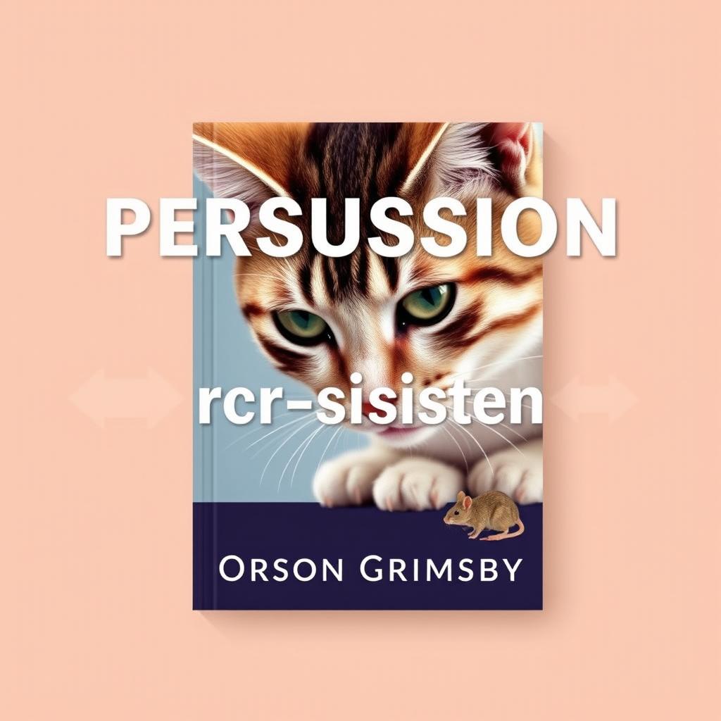 A flat book cover design titled 'Persuasion Purr-sistence' in large, bold font with the author's name 'Orson Grimsby' in a smaller font directly beneath it