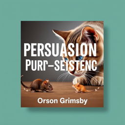 A flat book cover design titled 'Persuasion Purr-sistence' in large, bold font with the author's name 'Orson Grimsby' in a smaller font directly beneath it