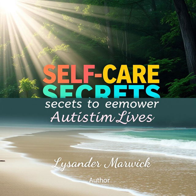 A flat book cover design titled 'SELF-CARE Secrets to Empower Autistic Lives' by Lysander Marwick