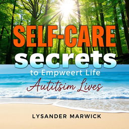 A flat book cover design titled 'SELF-CARE Secrets to Empower Autistic Lives' by Lysander Marwick