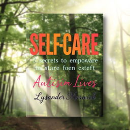 A flat book cover design titled 'SELF-CARE Secrets to Empower Autistic Lives' by Lysander Marwick