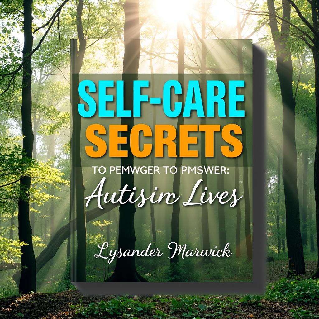 A flat book cover design titled 'SELF-CARE Secrets to Empower Autistic Lives' by Lysander Marwick