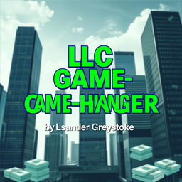 A realistic cityscape background featuring towering skyscrapers that symbolize business success and growth