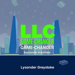 A flat cover design with a realistic cityscape featuring skyscrapers that symbolize business success and growth