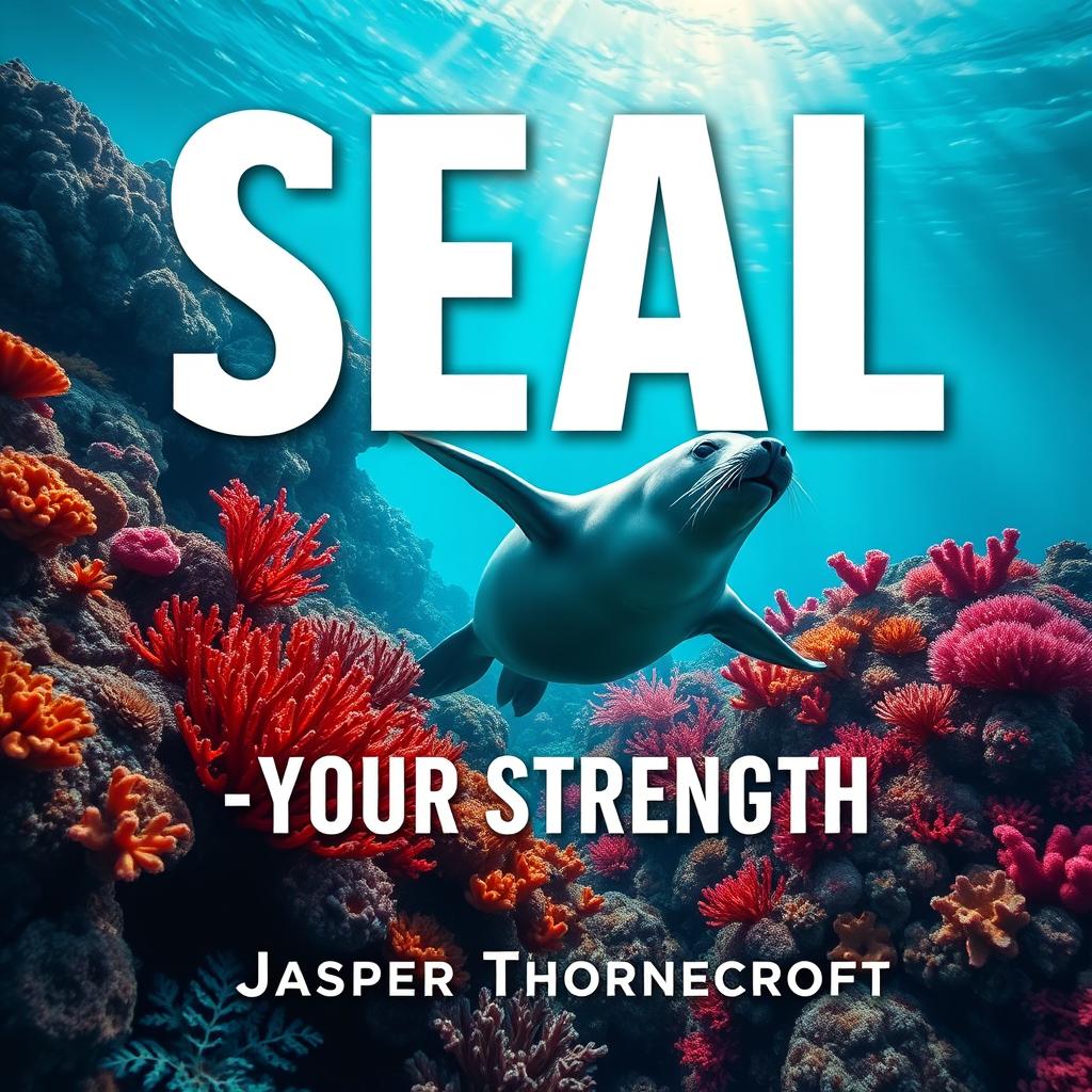 A flat book cover design for a title "SEAL-Your-Strength" in large, dynamic font at the center