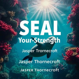A flat book cover design for a title "SEAL-Your-Strength" in large, dynamic font at the center