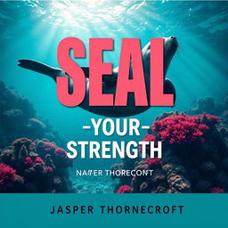 A flat book cover design for a title "SEAL-Your-Strength" in large, dynamic font at the center