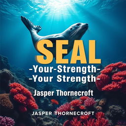 A flat book cover design for a title "SEAL-Your-Strength" in large, dynamic font at the center