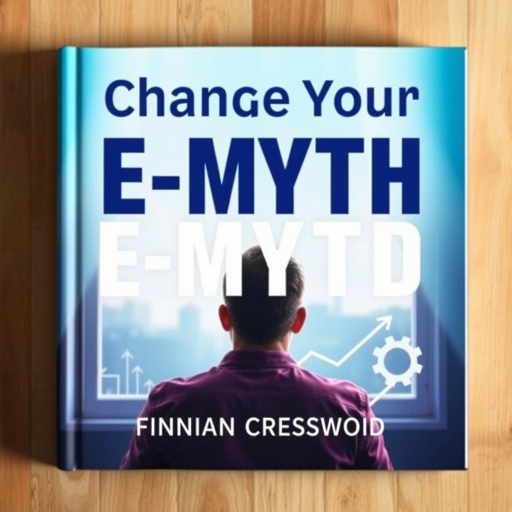 A flat book cover design featuring the title 'Change Your E-Myth' in bold, large font at the top center, with the author name 'Finnian Cresswood' displayed in a smaller font just below the title