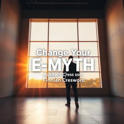A flat cover design that completely fills the entire square, featuring a realistic and vibrant image of a person contemplating in front of a large window, with warm light streaming in, symbolizing change and new ideas