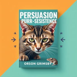 A book cover design featuring a large, bold title "Persuasion Purr-sistence" at the top, with the author name "Orson Grimsby" in a smaller font positioned directly underneath the title