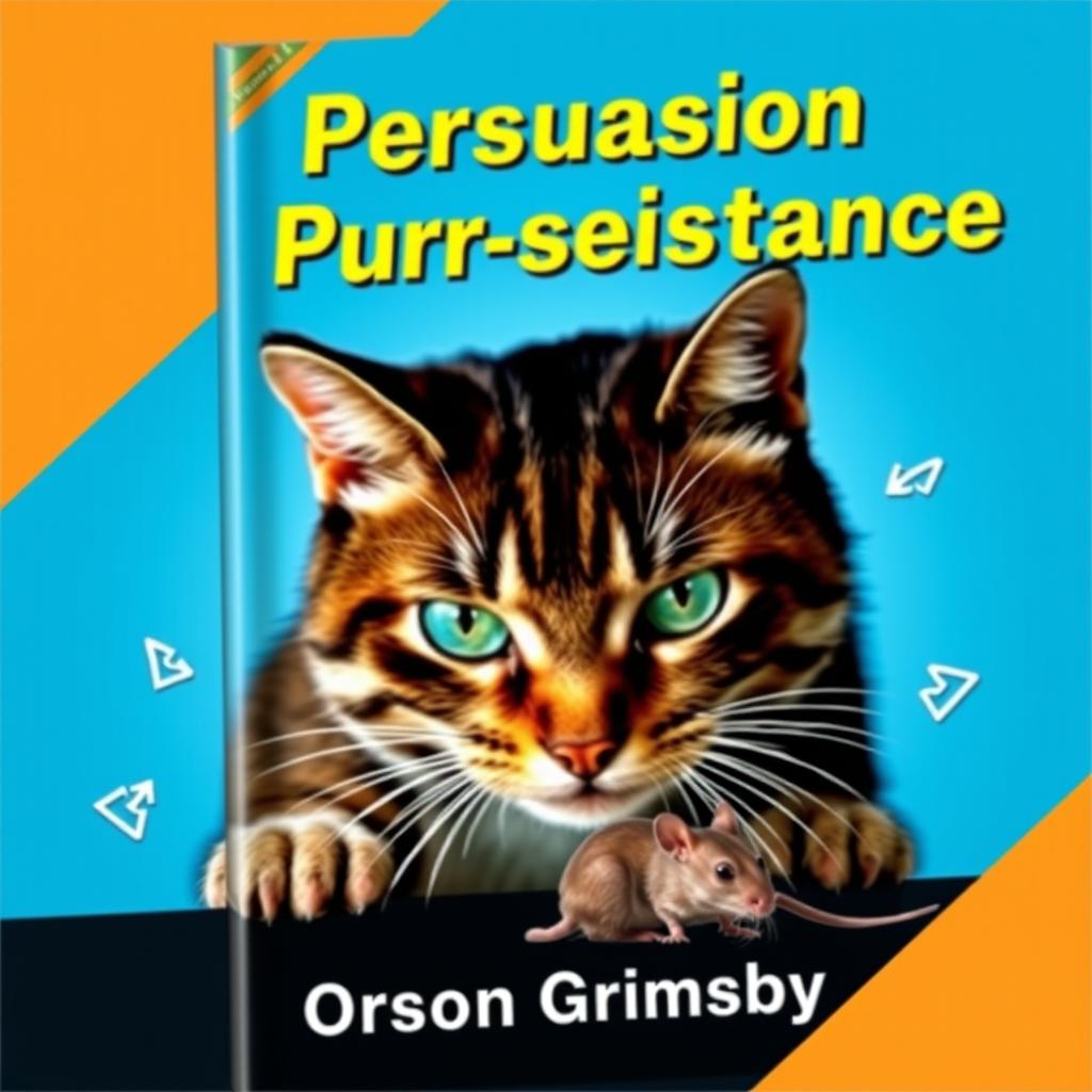 A book cover design featuring a large, bold title "Persuasion Purr-sistence" at the top, with the author name "Orson Grimsby" in a smaller font positioned directly underneath the title
