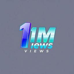 A modern and sleek logo design representing '1M views'