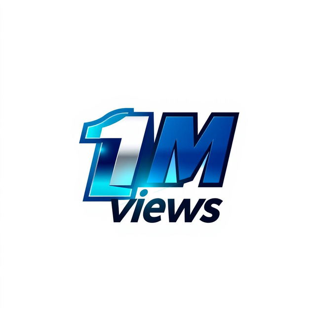 A modern and sleek logo design representing '1M views'