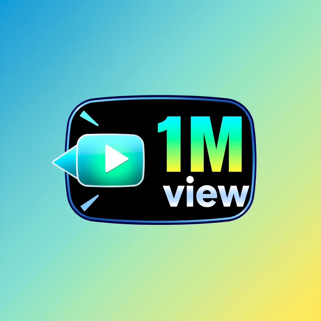 A modern and sleek logo design representing '1M views'