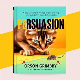A flat book cover design titled 'Persuasion Purr-sistence' in large, bold typography, with the author name 'Orson Grimsby' in a smaller font positioned neatly beneath the title