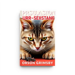 A flat cover design titled 'Persuasion Purr-sistence' in a large, bold font at the top, with 'Orson Grimsby' in a smaller font right below it