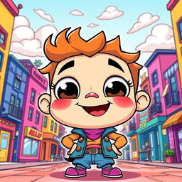 A playful yet confident cartoon depiction of an adorable cartoon character with a humorous design
