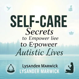 A realistic book cover design for 'SELF-CARE Secrets to Empower Autistic Lives' by Lysander Marwick