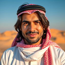 A detailed portrait of a man named Al Falah, showcasing his confident expression and charismatic presence