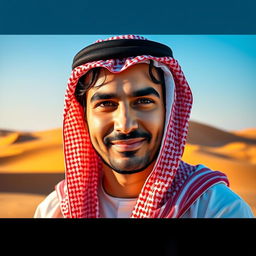 A detailed portrait of a man named Al Falah, showcasing his confident expression and charismatic presence
