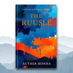 A visually striking book cover featuring an abstract design with vibrant colors like deep blues and bright oranges that creates a sense of intrigue and excitement
