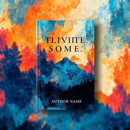 A visually striking book cover featuring an abstract design with vibrant colors like deep blues and bright oranges that creates a sense of intrigue and excitement