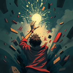 An illustration capturing the essence of excessive greed for perfection, showcasing a person consumed by their desire for something that isn't rightfully theirs