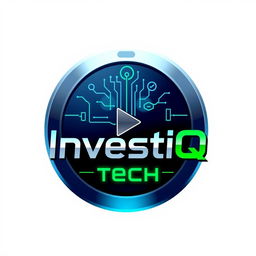 A modern and professional logo for a YouTube channel named 'InvestiQ Tech'