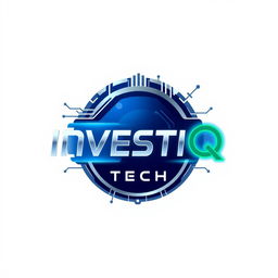 A modern and professional logo for a YouTube channel named 'InvestiQ Tech'