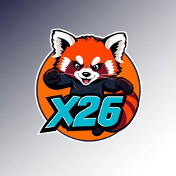 A stylish and cool logo design featuring an Ailurus, or red panda, embodying a fun and energetic football theme