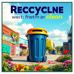 A highly creative and visually appealing poster design featuring a stylish trash bin