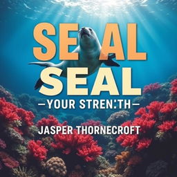 A flat book cover design featuring a bold and eye-catching title "SEAL-Your-Strength" in large, dynamic font at the center