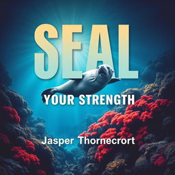 A flat book cover design featuring a bold and eye-catching title "SEAL-Your-Strength" in large, dynamic font at the center