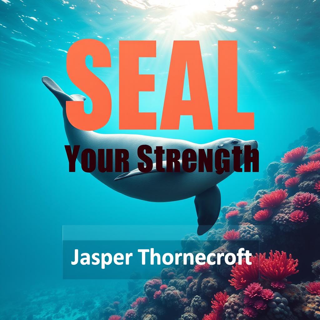 A flat book cover design featuring a bold and eye-catching title "SEAL-Your-Strength" in large, dynamic font at the center
