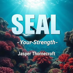 A book cover design titled 'SEAL-Your-Strength' prominently displayed in large, dynamic font at the center, with the author's name 'Jasper Thornecroft' in a smaller, modern font positioned just below the title