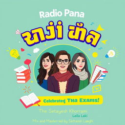 A vibrant poster for 'Radio Pana' celebrating the start of exams