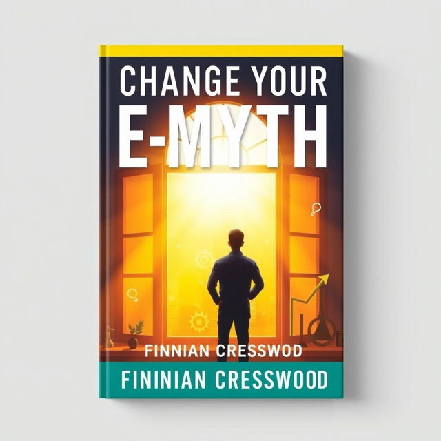 A flat book cover design titled 'Change Your E-Myth' in bold, large font at the top center and the author name 'Finnian Cresswood' in a smaller font beneath it