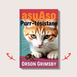 A flat book cover design titled 'Persuasion Purr-sistence' in large, bold font, positioned prominently at the top