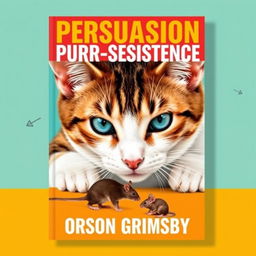 A book cover design titled 'Persuasion Purr-sistence' in large, bold font at the top