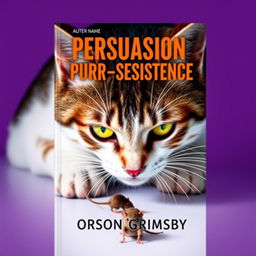 A book cover design titled 'Persuasion Purr-sistence' in large, bold typography at the top, with the author's name 'Orson Grimsby' in a smaller font positioned just below the title