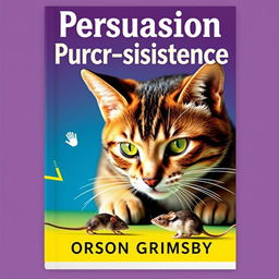 A book cover design titled 'Persuasion Purr-sistence' in large, bold typography at the top, with the author's name 'Orson Grimsby' in a smaller font positioned just below the title