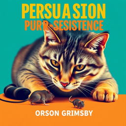 A book cover design titled 'Persuasion Purr-sistence' in large, bold typography at the top, with the author's name 'Orson Grimsby' in a smaller font positioned just below the title