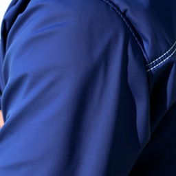 A detailed close-up of a tailored shirt with a focus on the right sleeve