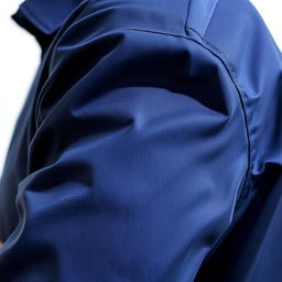 A detailed close-up of a tailored shirt with a focus on the right sleeve