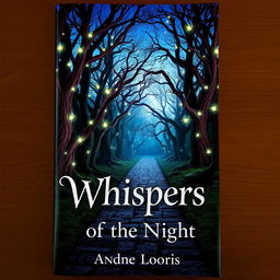 A captivating book cover design featuring a mystical forest at twilight