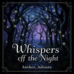 A captivating book cover design featuring a mystical forest at twilight