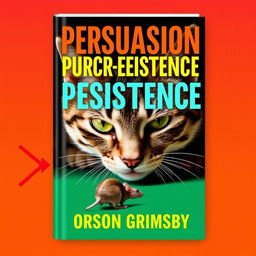 A visually striking book cover design titled "Persuasion Purr-sistence" in large, bold typography