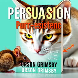 A visually striking book cover design titled "Persuasion Purr-sistence" in large, bold typography