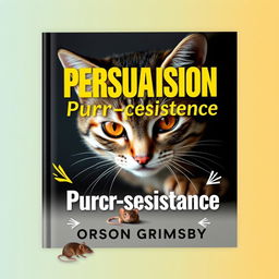 A flat book cover design titled 'Persuasion Purr-sistence' in large, bold lettering at the top, with the author's name 'Orson Grimsby' in a smaller font positioned elegantly beneath the title